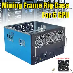 USB 2,0 DIY Двойной питание вентилятор добыча рамки Rig Чехол для 6 GPU Crypto валюты шахтер