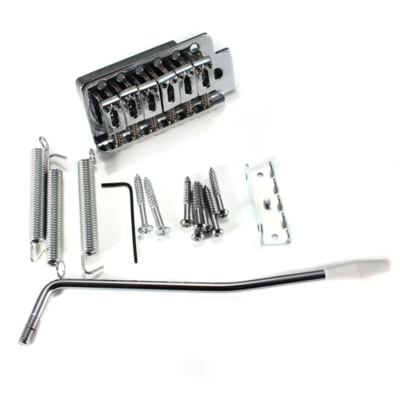 Zebra 1Set Chrome 6 Strings Electric Guitar Tremolo Bridge with Bar