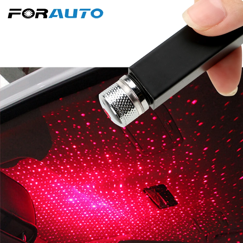  FORAUTO LED Car Roof Star Night Light Projector Atmosphere Galaxy Lamp USB Decorative Lamp Adjustab - 33000099754