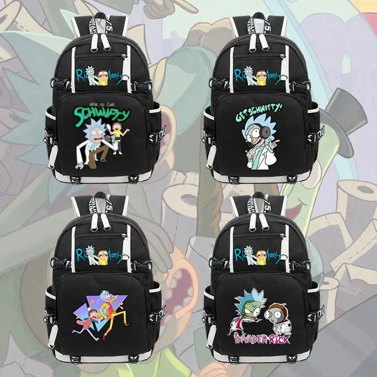 

School Boys Rick and Morty Backpack Knapsack Packsack Travel Otaku Student bookbag backpack men women shoulder bag