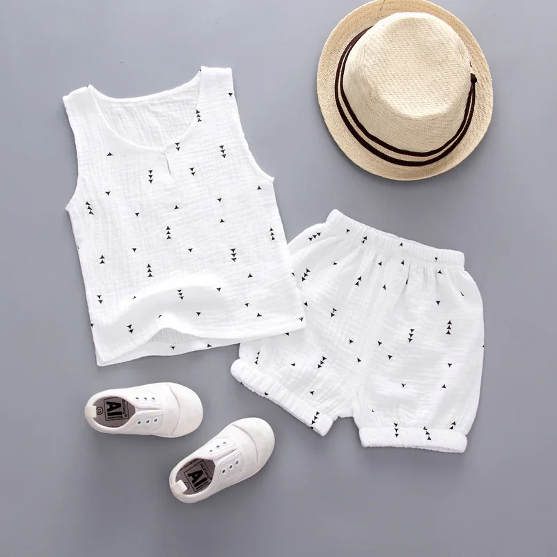 

Summer Children Cotton Clothes Infant Small Triangle Vest Shorts 2pcs/Sets Toddler Casual Wear Clothing Girls Fashion Tracksuits