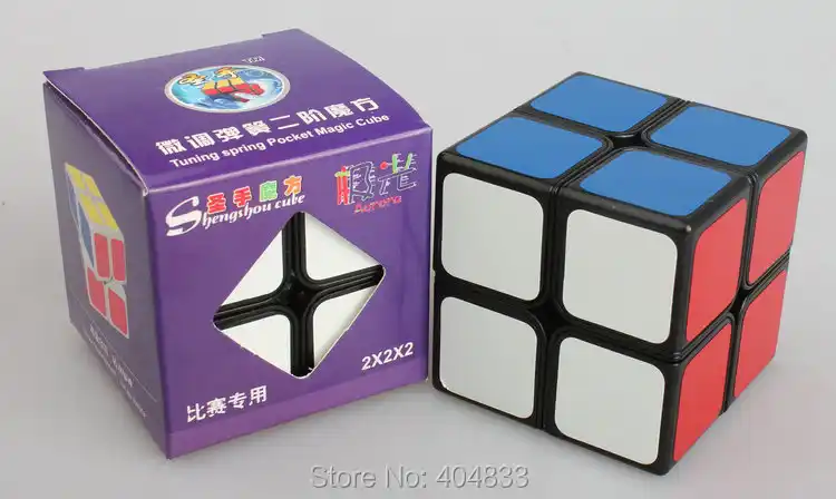 Shengshou Aurora 2x2 Куб Белый/Черный скоростной куб ПВХ наклейка Cubo Magico обучающая игрушка подарок идея Прямая доставка - изображение