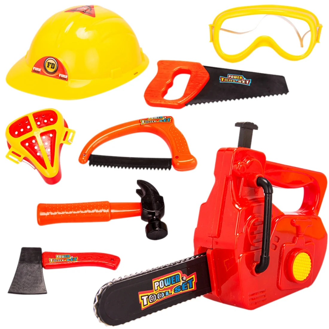 

WHYY-Abbyfrank Simulation Repair Tool Toy Plastic Play House Toy Modeling Kids Tool Set Chainsaw Helmets Axes Hammers Saws Pro