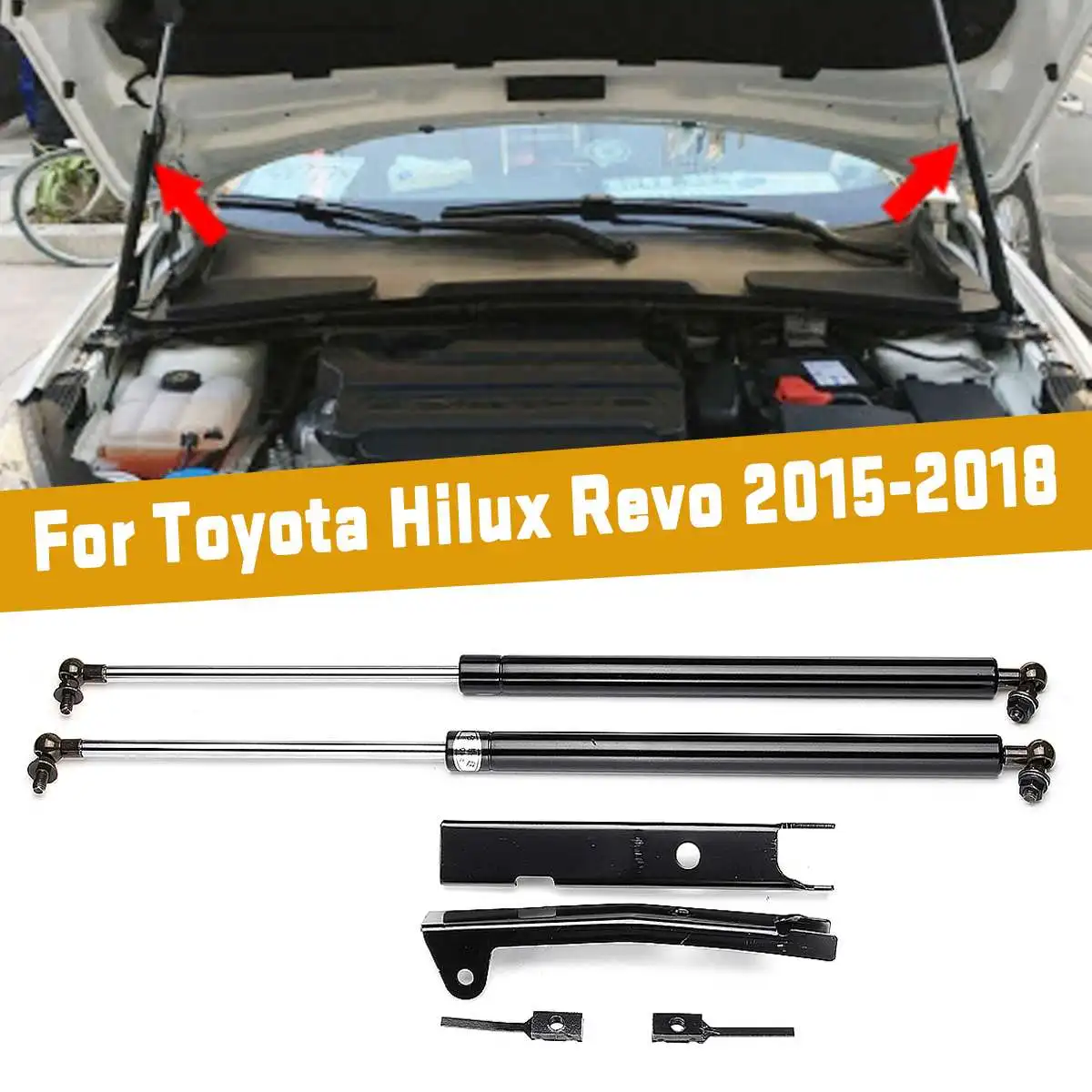 

2Pcs Front Engine Cover Hood Shock Lift Strut Struts Bar Support Props Rod Arm Gas Spring For Toyota Fortuner Hilux Revo 2015-16