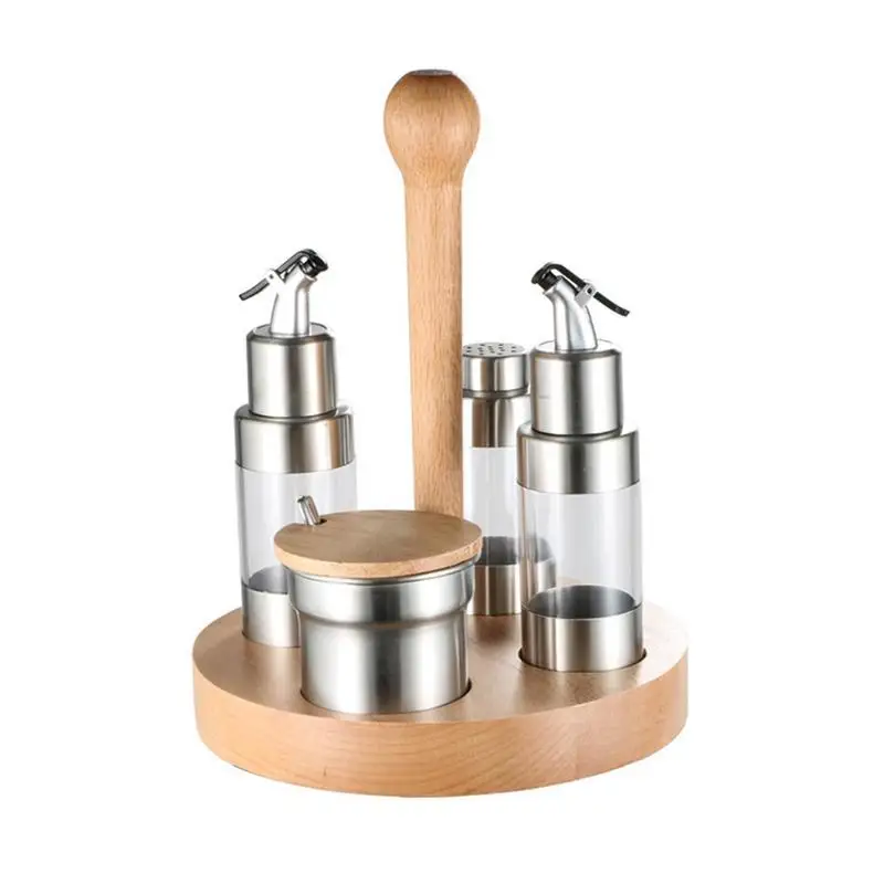  1 Set Plastic Salt Pepper Vinegar Oil Cruet Shaker Jar Clear Bottle Pot Cooking Seasoning Bottle Ki - 32988300218