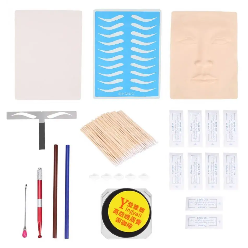 

Tattoo Training Microblading Kit Tattoo Pen Eyebrow Lip Practice Skin Needles Pigment Makeup Tattoo Tools For Tattoo Beginner