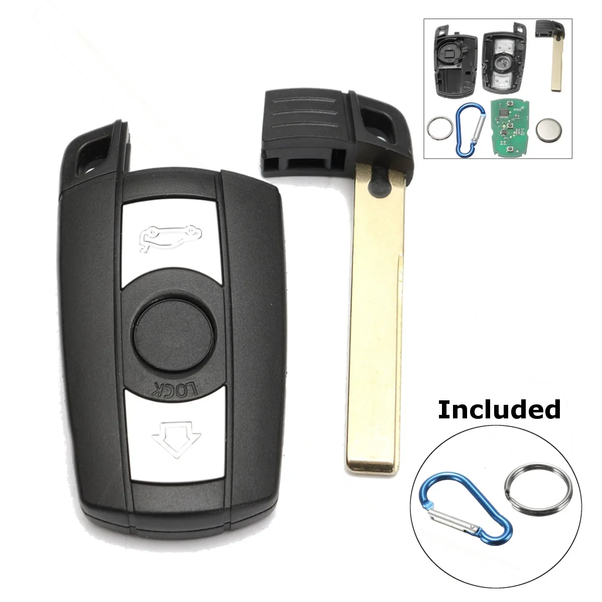 

Car 4 Buttons Smart Remote Key Fob Case Shell Key Case Shell With Keychain 868 MHz Chip For BMW 1 3 5 6 7 Series X5 X6 Z4