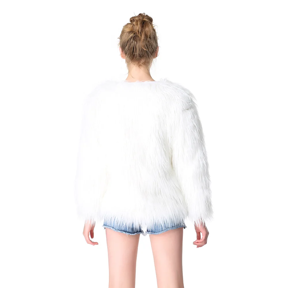 Manteaux 2018 En Fausse Longue Artificielle De blanc Hiver Fourrure Haute Automne Mode Femmes Veste Peluche Luxe Chaud Qualité Kaki Outwear Manteau 0Swq5T5O
