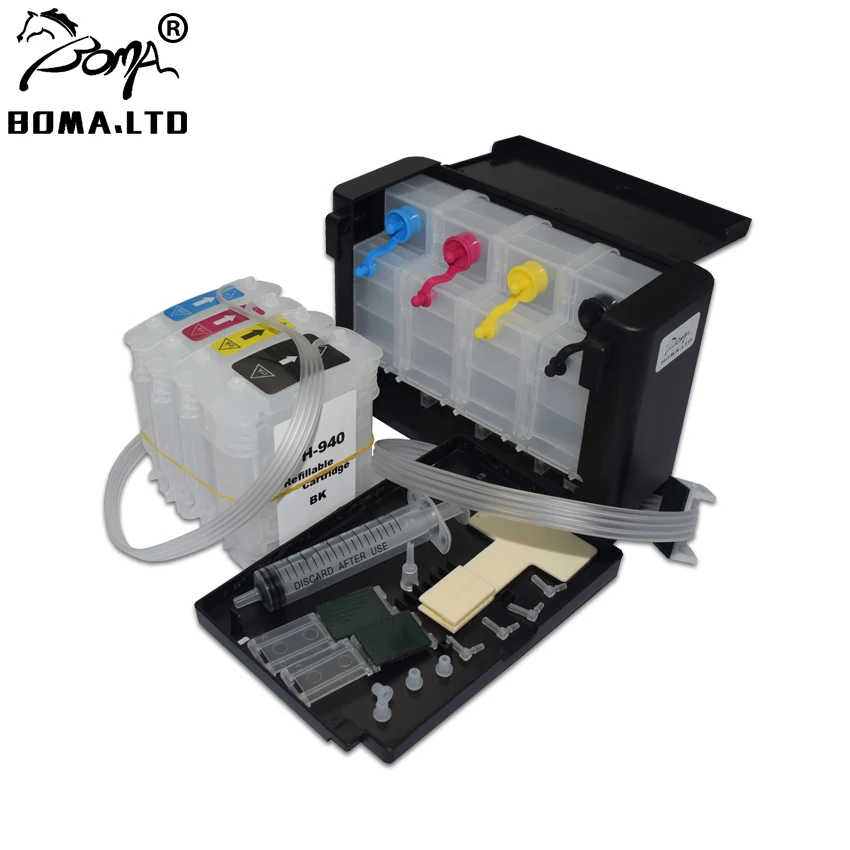 Sistema de Tinta em Massa Ciss para hp Impressora com Chip de Cartucho de Reset Boma. Livre Officejet Pro 8500 8000 8500a Mais Automático Ltd Pós 940