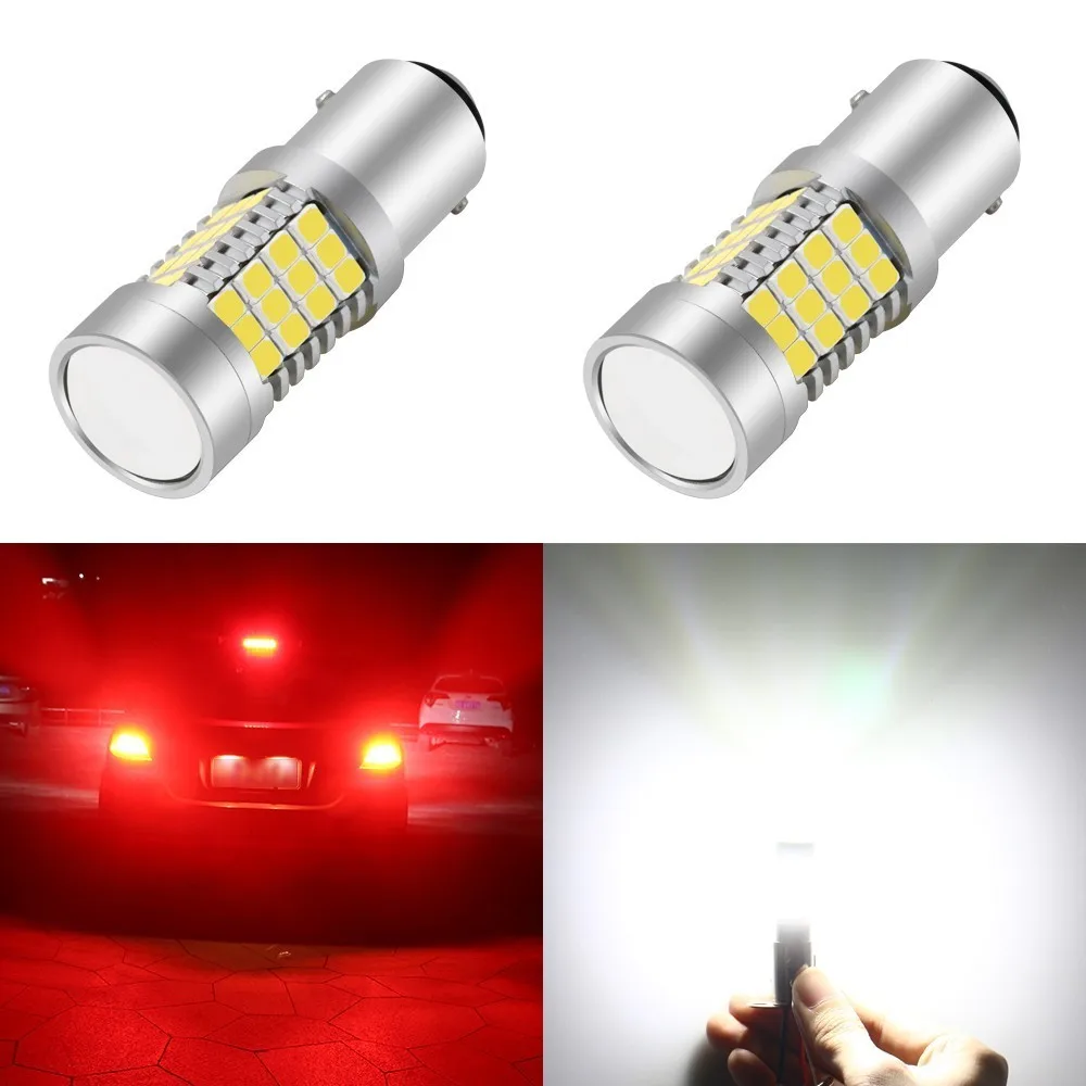 

2 pcs 1157 BAY15D 54 SMD 2835 LED Wedge Car Turn Led Signal Lamp Light Reverse Parking Lamp Bulb DC10-30V