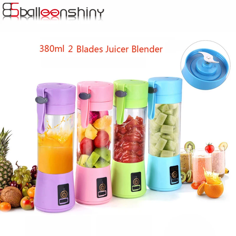 

BalleenShiny 380ML Multipurpose Portable Blender Mixer Plastic Charging Juicer Extractor Blender Mode USB Egg Whisk Juicer Maker