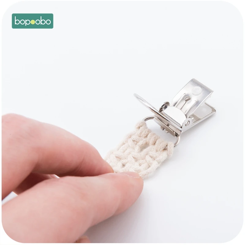 Bopoobo 2pc/1set Baby Teething Pacifier Clips With Safe Woven Pacifier Chain Holder For Nipples Baby Toy Newborn Baby Bib Gifts