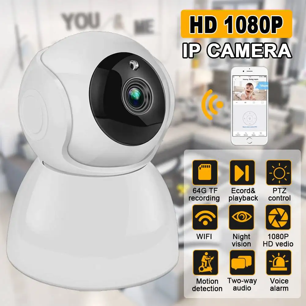 HD 1080 P безопасности IP Камера Wi-Fi Беспроводной сети Камера Камеры Скрытого видеонаблюдения CCTV P2P 2 аудиоданных Ночное видение Видеоняни и