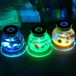 Подводная лодка микро пейзаж украшения творческий DIY экологическая бутылка набор с красочными огнями Светодиодные Красочные огни