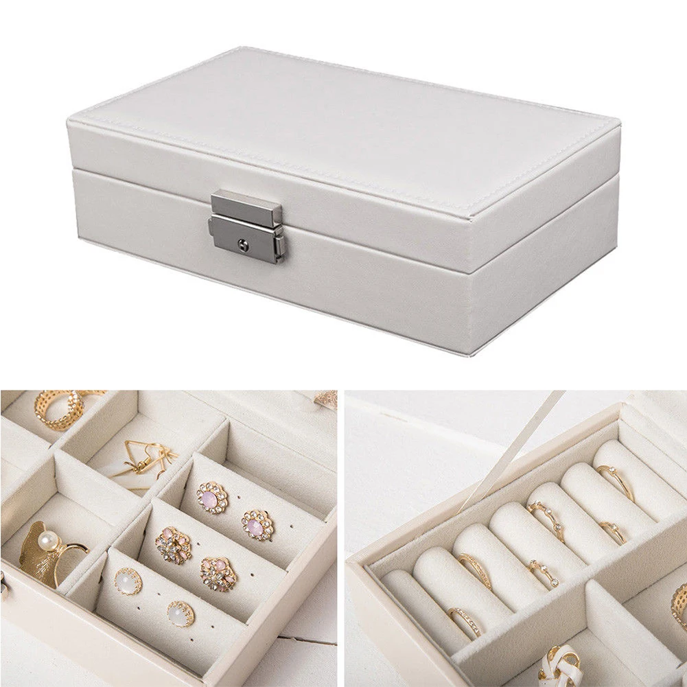 

Simple Ornaments Organizer Portable Multi-functional Jewelry Travel Box Storage Case