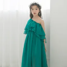 Брендовые Детские платья для девочек, новинка года, Летнее Детское платье принцессы с открытыми плечами пляжное платье для мамы и дочки шифон#5060