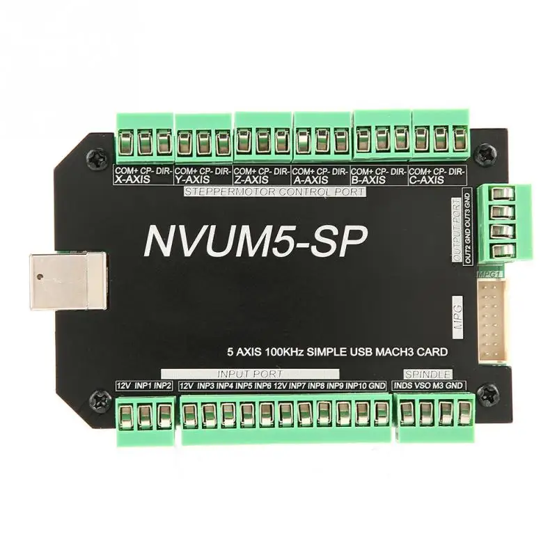 NVUM5 SP USB MACH3 плата интерфейса 5 осевой контроллер CNC 100 кГц для шагового двигателя