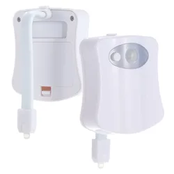 Lampe LED étanche avec capteur de mouvement PIR, rétro éclairage pour cuvette de toilette, 8 couleurs, nouveauté 2022 