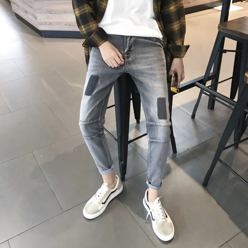 

Fashion New Autumn Men's Denim Trousers 28-36 Casual Personality Temperament Simple Youth Wild Cotton Solid Color Slim Popular