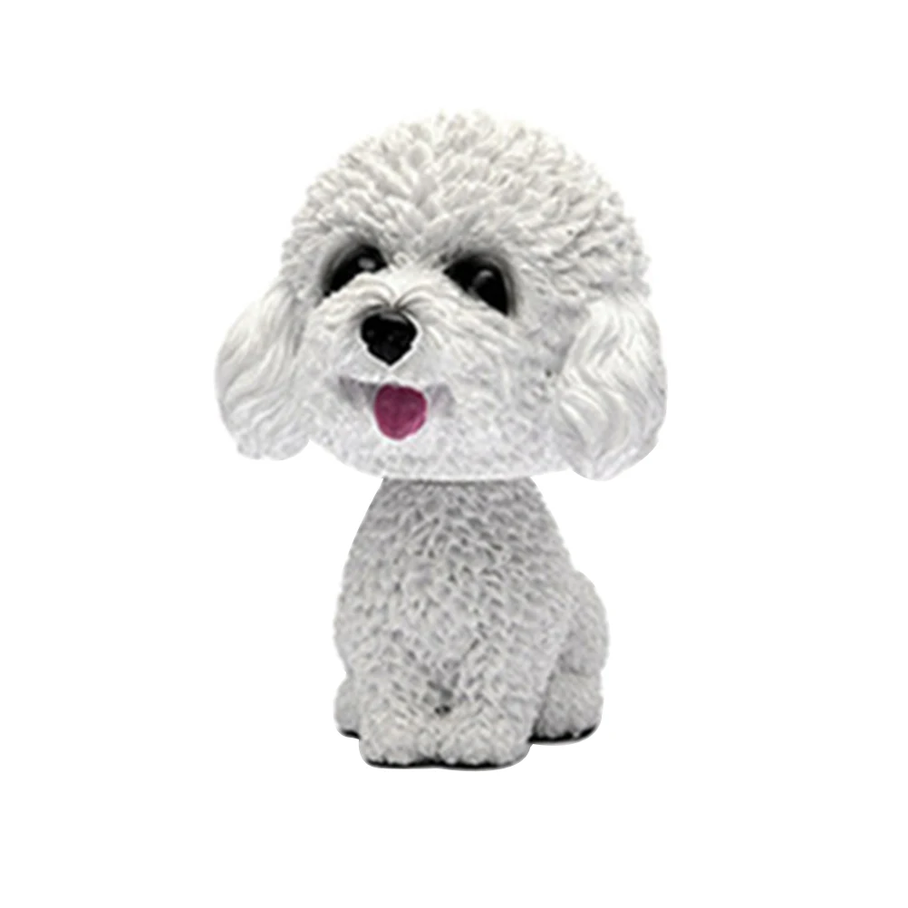 

Teddy Car Shake Lovely Teddy Dog Car Interior Display Car Vehicle Decoration Rocking Head Dog (White)