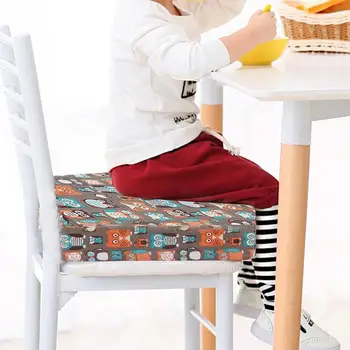 

Children's Seat Cushion Dining Chair Increased Adjustable Detachable High Density Sponge Linen Cushion For Baby Kid Student