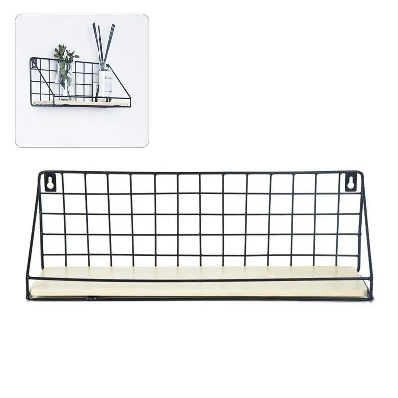 

Nordic Style Wooden Iron Wall Shelf Wall Mounted Storage Rack Organization For Bedroom Kitchen Home Decor DIY Wall Decoration