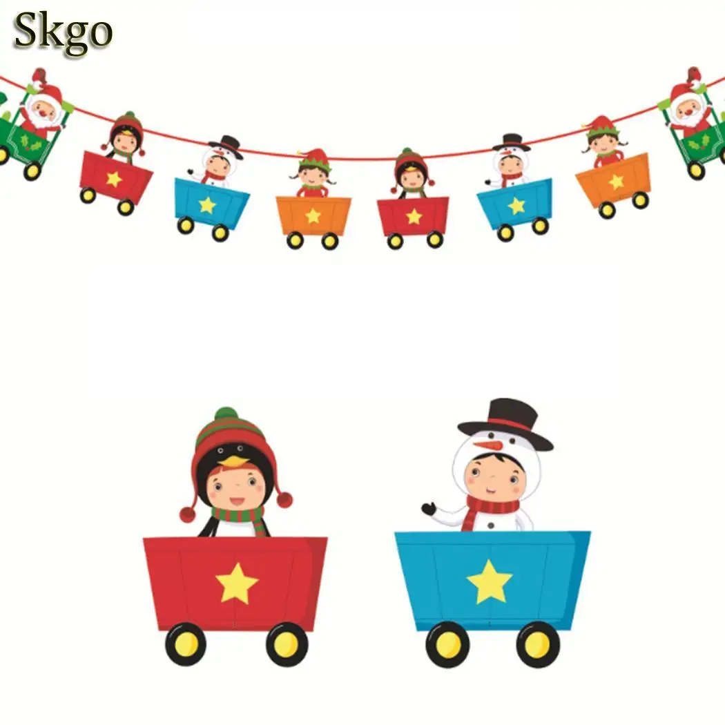

Decoration Hanging Flags 80g sided Banners Shopping Home Wall etc Mall Double Christmas Santa Ornaments Claus Shape