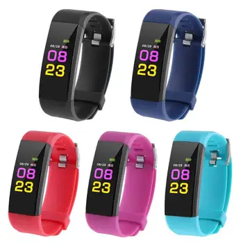 

Alloyseed Color LCD Screen 115 Plus Smart Bracelet Fitness Tracker Heart Rate Blood Watchband Wristband