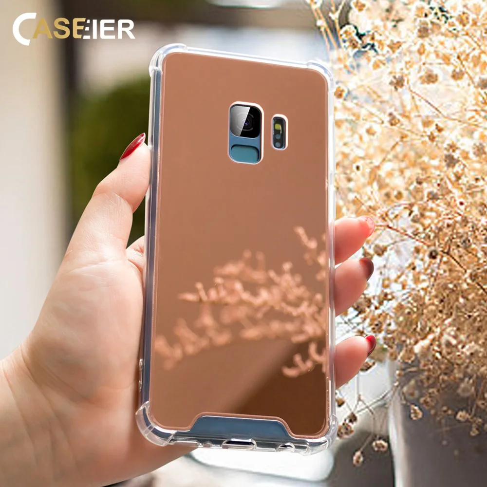

CASEIER Protective Film Back Cover Case For Samsung S10 S8 S9 Plus Note 8 9 Mirror Case For Samsung Galaxy A7 2018 Funda Capa