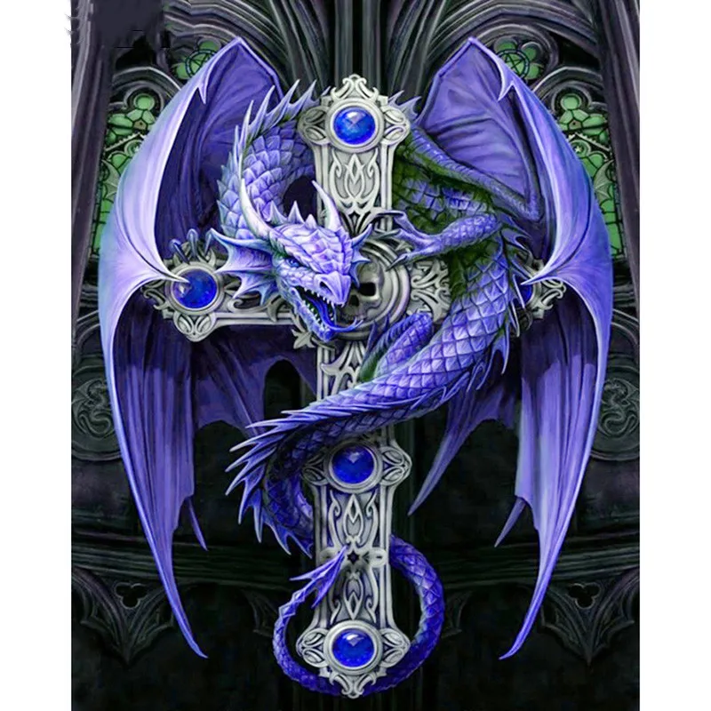 

Full Square/Round Drill 5D DIY Diamond Painting "Animal dragon" Patterns Rhinestones Embroidery Cross Stitch 5D Home Decor Gift