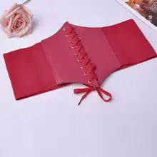 Женские Элегантные новые модные дизайнерские эластичная тесьма Cummerbund на шнуровке украшения Универсальные женские широкие пояса