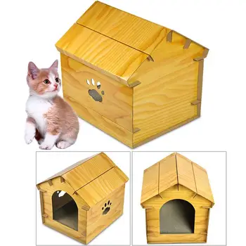 

Simulated Wood Grain Cat House Corrugated Paper Cat Scratch Board Cat Shelter Pet Supplies