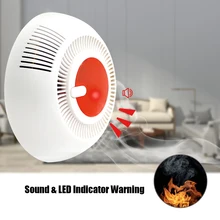 Батарея работала фотоэлектрический дыма светодио дный мигающий свет и звук Предупреждение дым оповещения детектор для школы домой отеля
