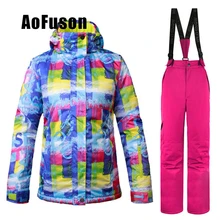 Женский лыжный костюм, ветронепроницаемый, водонепроницаемый, для спорта на открытом воздухе, лыжные куртки, брюки, одежда для женщин, лыжный теплый костюм для сноуборда, лыжного спорта, набор, новинка