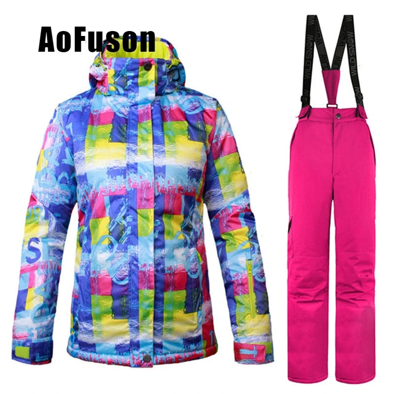 

Women Ski Suit Windproof Waterproof Outdoor Sport Ski Jackets Pants Wear Female Skiing Warm Snowboard Skiing Suit set 2018 New