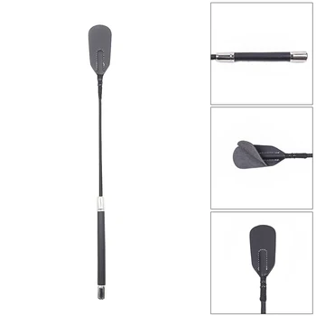 1pc Long Handle Faux Leather Riding Crops BDSM Bondage Spanking Paddle Whips Sex ToyAdult Sex Toy For Men Women  Sex Shop 2