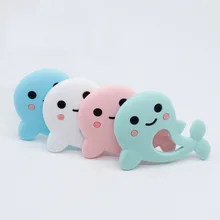 1pc クジラ齧歯類ベビーおしゃぶりシリコーン生えるリング BPA 送料 DIY おしゃぶりチェーンビーズ歯が生えるおもちゃ食品グレードシリコーンおしゃぶり(China)