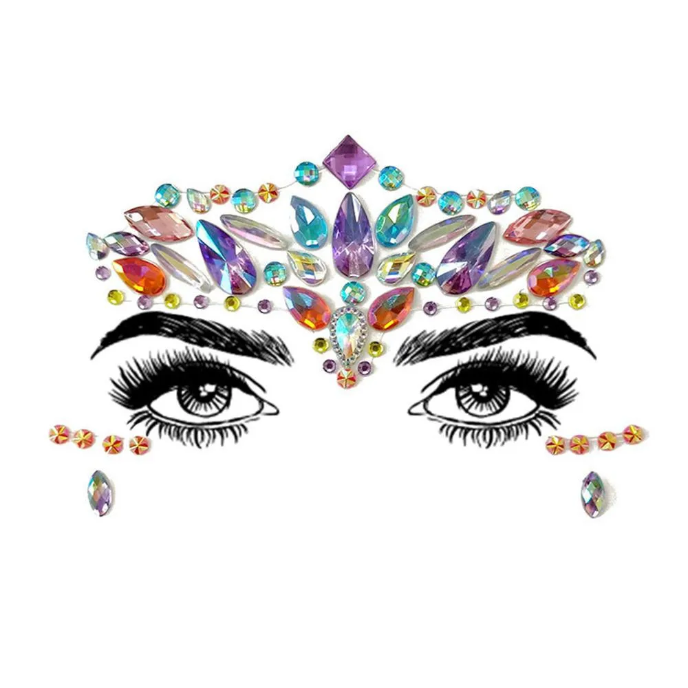 

1Pcs Temporary Tattoo Face Jewelry Gems Rhinestone Decoration Party Makeup Body Shining Festival Flash Tattoos Body Art Stickers