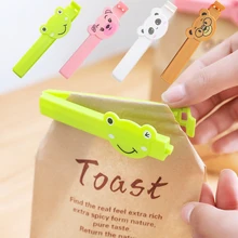 4 шт./лот, портативные Мультяшные зажимы для пакетов, кухонный герметик для хранения, уплотнительные пластиковые зажимы для пакетов, мини уплотнительные зажимы для еды для сумки