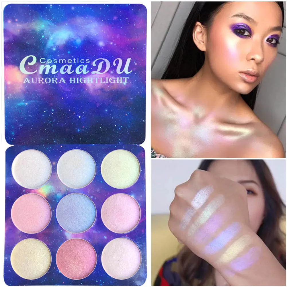 

9 Colors Concealer Glitter Glow Makeup Universal Face Eye Shadow Palette Contour Highlight
