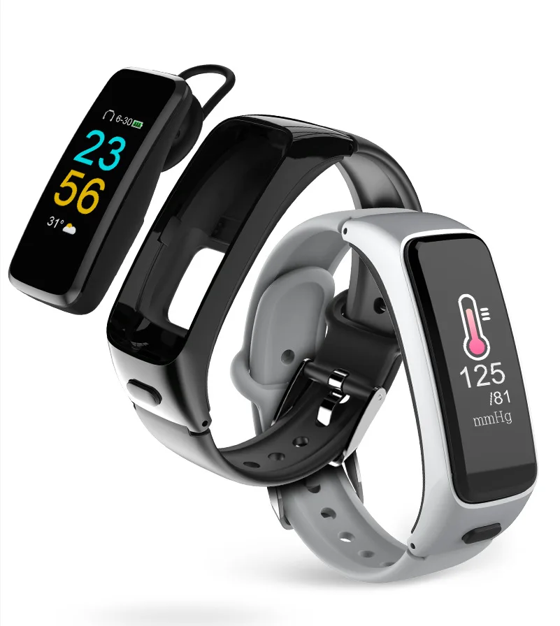 

Bakeey BY51 Smart Bracelet Making Call Weather Push HR Blood Pressure Oxygen Monitor Sport Modes Earphone Smart Watch Band