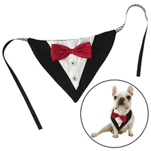 Traje de moda para perro y gato, corbata de lazo, triángulo, pañuelo decorativo de algodón para mascotas