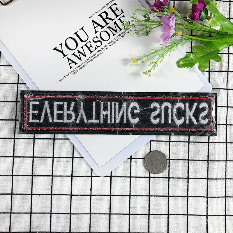 Изысканная нашивка с вышивкой надписи Все отстойное модный креативный значок на