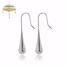 Модный каплевидный простой стиль серьги, Серебристые серьги для женщин длинные серьги-кольца, модные ювелирные украшения