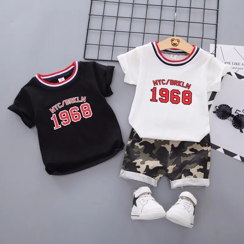 

New Summer Baby Boy Clothes kid Cotton Tops camouflage Shorts 2pcs Fashion Infant casual Outfit Costumes Children Clothing Sets