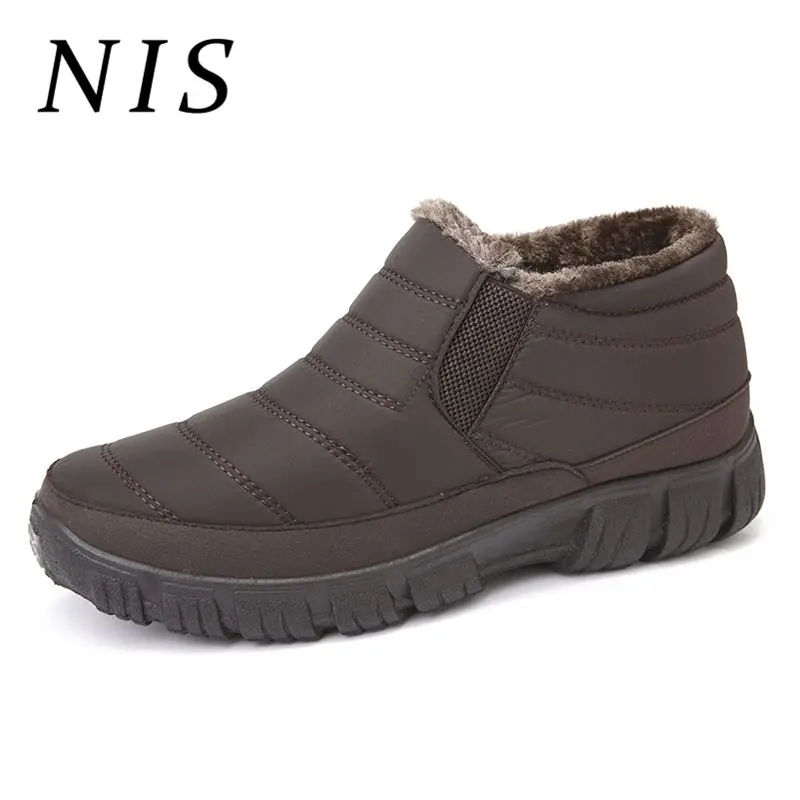 

NIS Men Winter Snow Boots Waterproof Cloth Warm Plush Fur-lined Boots Ankle Shoes Men Casual Shoes Autumn Man Sneakers Booties