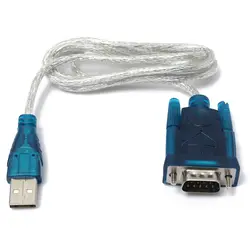 Высокое качество 3.5Ft полупрозрачные USB к RS232 последовательный 9-контактный DB9 COM Порты и разъёмы конвертер Кабель-адаптер
