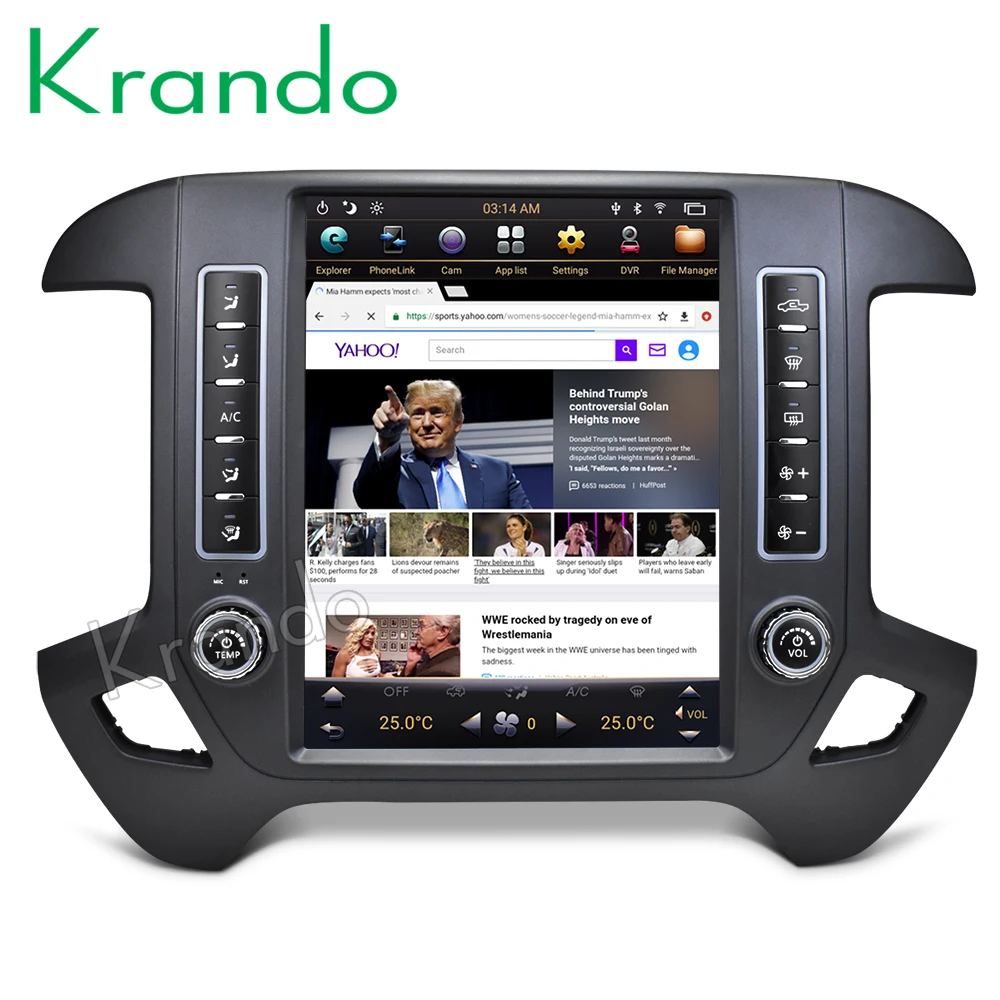 Krando Android 8,1 12," Tesla style вертикальный Автомагнитола для Chevrolet Silverado и GMC Sierra