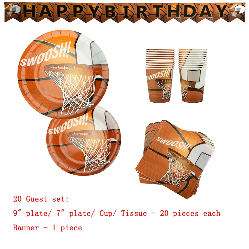 

81pcs Set Unicorn Basketball Game themed party supplies Set, Disposable Tableware Birthday Party Decoration