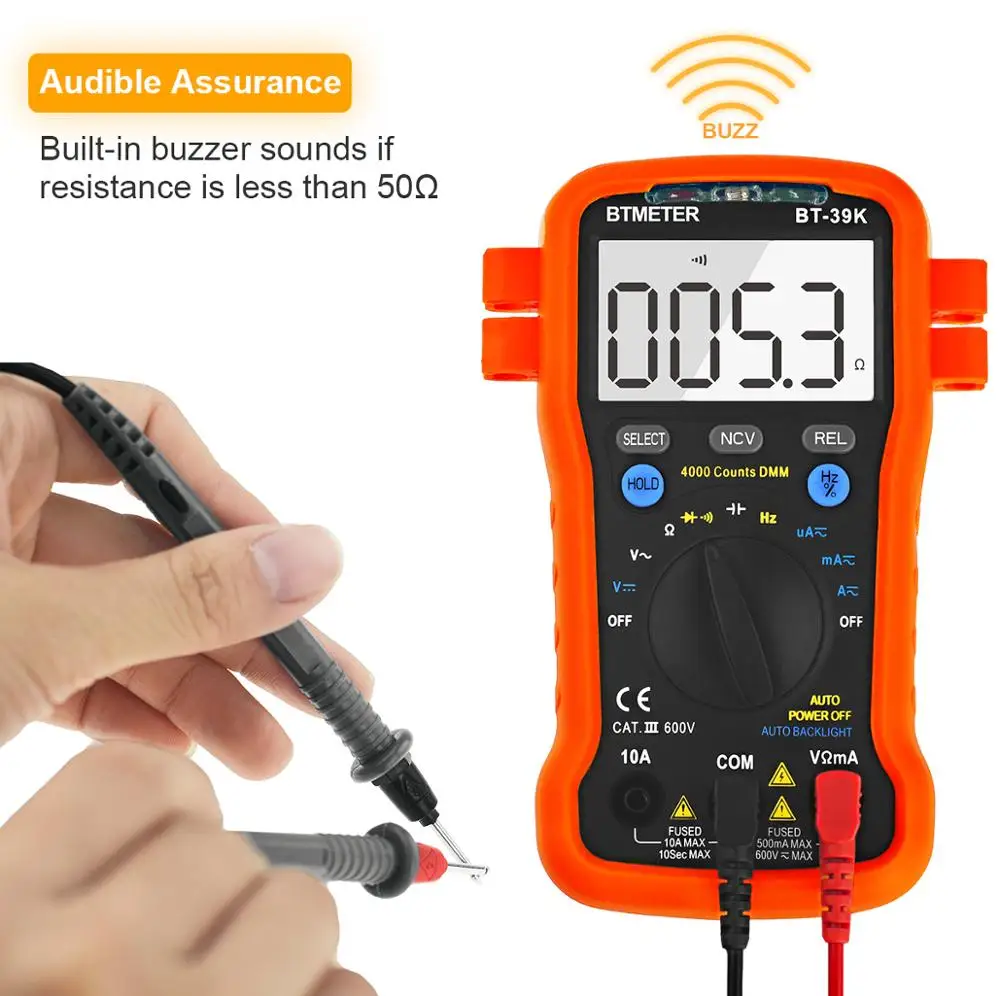 BTMETER BT 39K мультиметр Авто Диапазон Цифровой Avometer Универсальный измеритель 4000